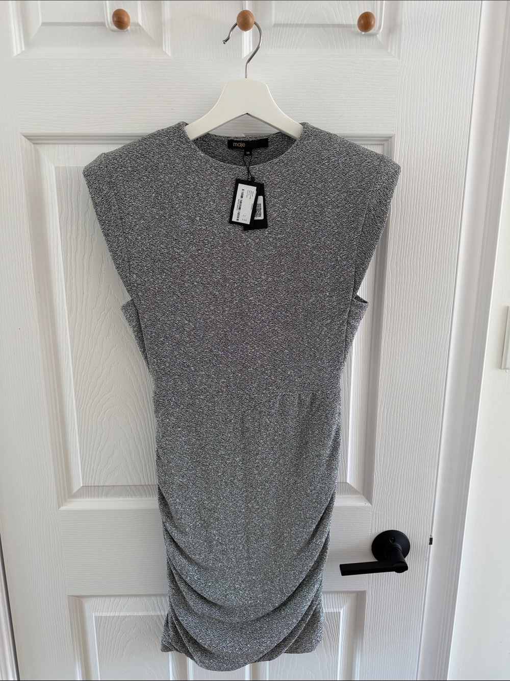 ✨Metallic Silver Ruched Mini Dress✨ - Picture 3 of 5